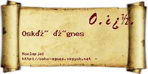 Oskó Ágnes névjegykártya