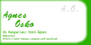 agnes osko business card